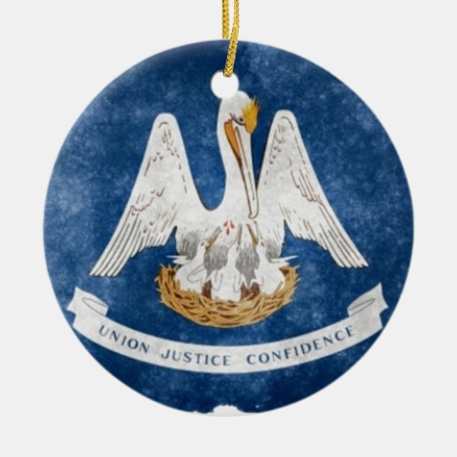 Louisiana State Flag Ceramic Ornament (Front)