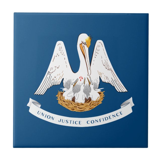 Louisiana State Flag Ceramic Tile (Front)