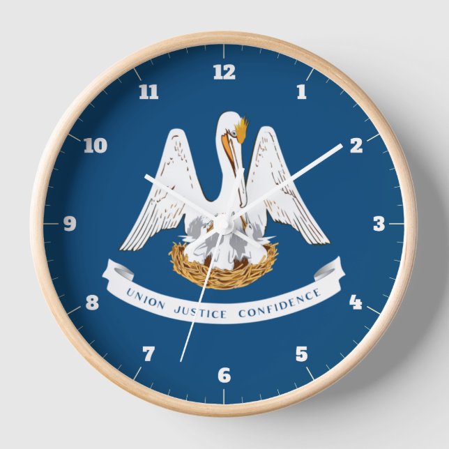 LOUISIANA STATE FLAG CLOCK (Front)