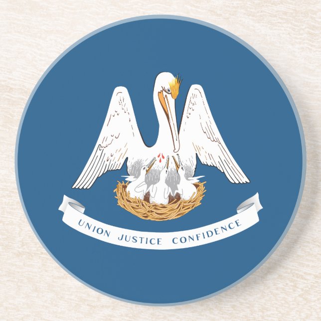 Louisiana State Flag Coaster (Front)