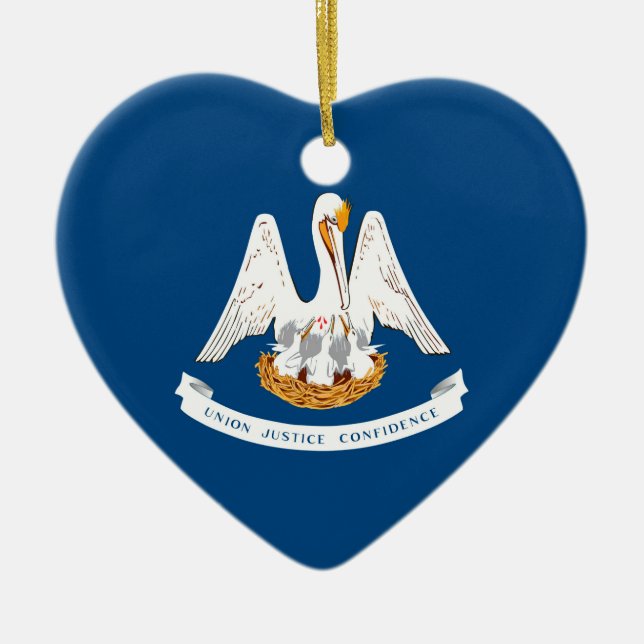 Louisiana State Flag Design Ceramic Ornament (Front)