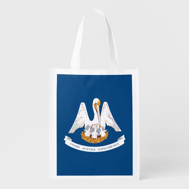 Louisiana State Flag Design Grocery Bag (Front)