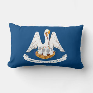 Louisiana State Flag Design Lumbar Pillow