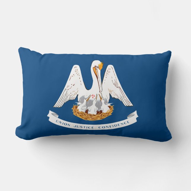 Louisiana State Flag Design Lumbar Pillow (Front)