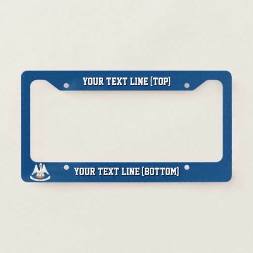 Louisiana State Flag Design on a Personalized License Plate Frame