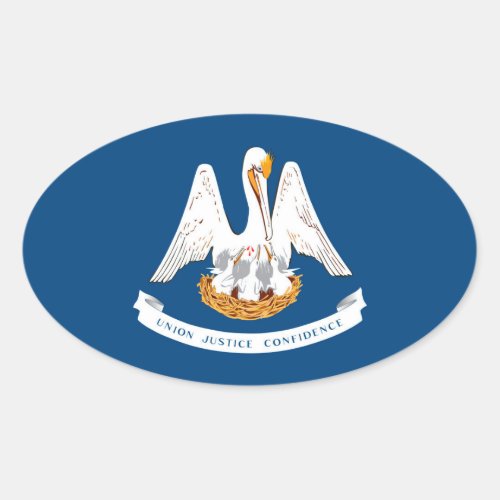 Louisiana State Flag Design Oval Sticker