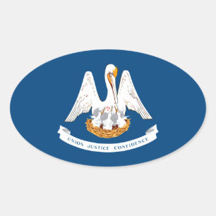 Louisiana State Flag Design Oval Sticker