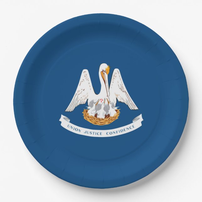 Louisiana State Flag Design Paper Plates (Front)