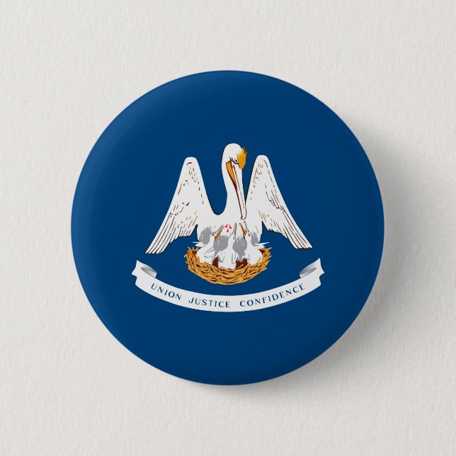 Louisiana State Flag Design Pinback Button (Front)