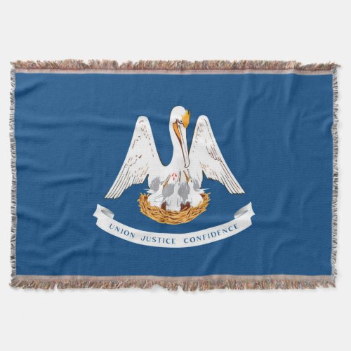 Louisiana State Flag Design Throw Blanket