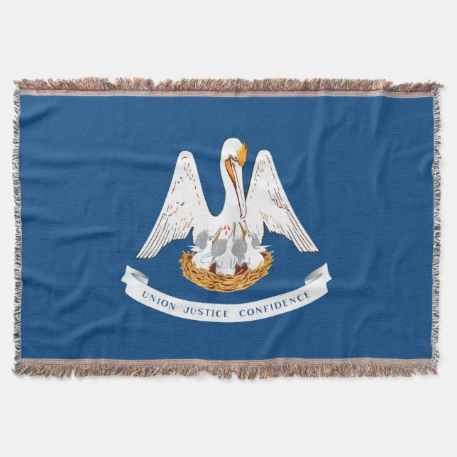 Louisiana State Flag Design Throw Blanket (Front)