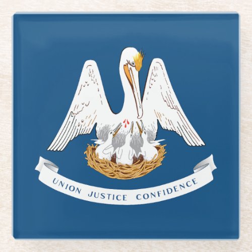 Louisiana State Flag Glass Coaster