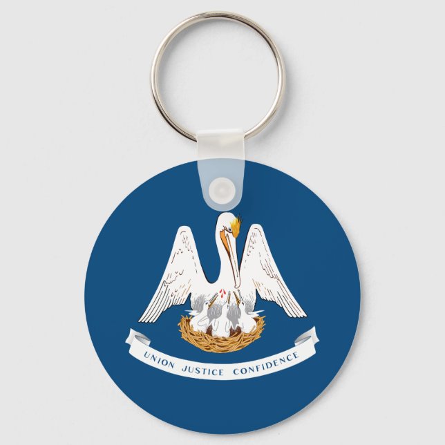 Louisiana State Flag Keychain (Front)