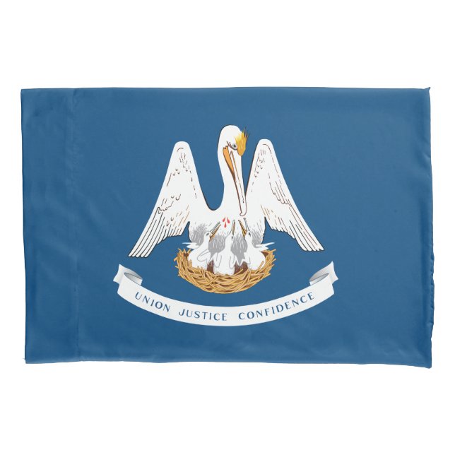 Louisiana State Flag Pillow Case (Front)