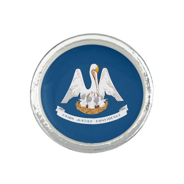 Louisiana State Flag Ring (Front)