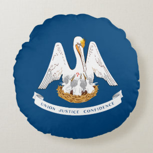 Louisiana State Flag Round Pillow