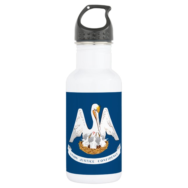 Louisiana State Flag Stainless Steel Water Bottle (Front)