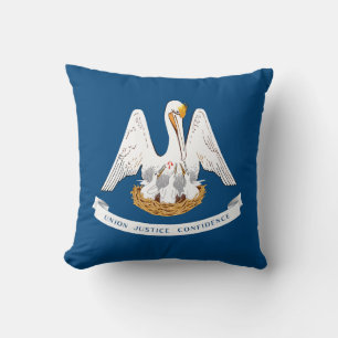 Louisiana State Flag Throw Pillow