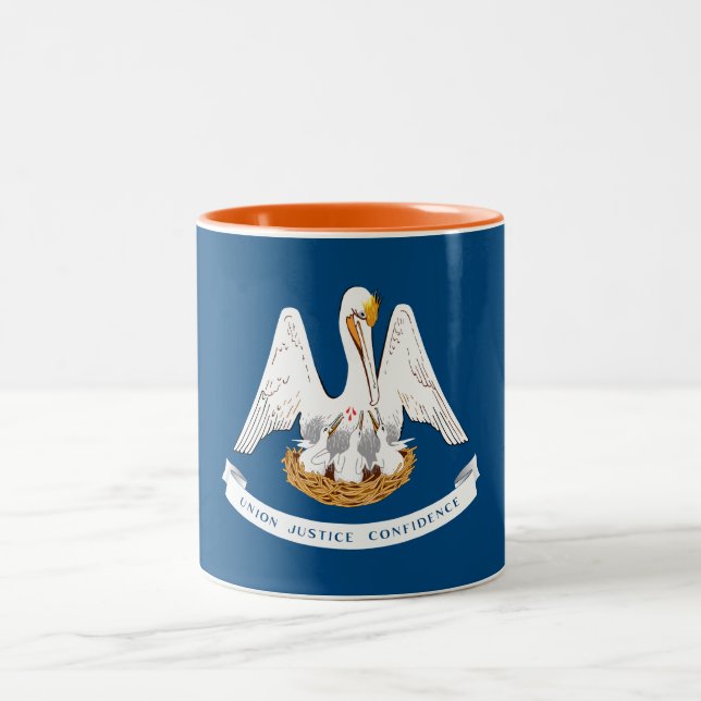 Louisiana State Flag Two-Tone Coffee Mug (Center)