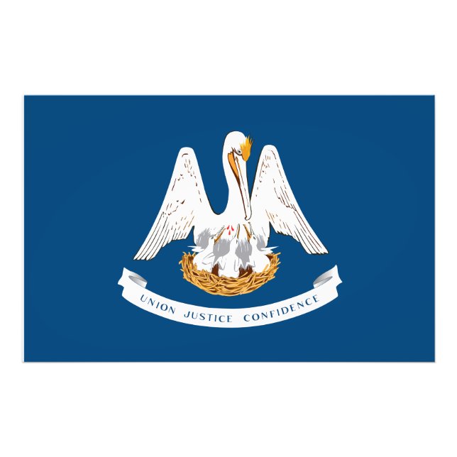 Louisiana State Flag USA Photo Print (Front)