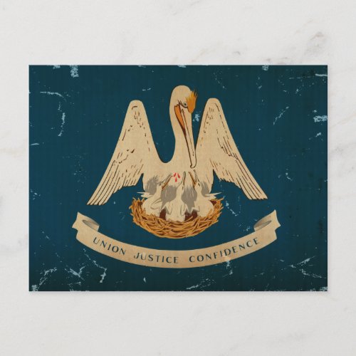 Louisiana State Flag VINTAGEpng Postcard