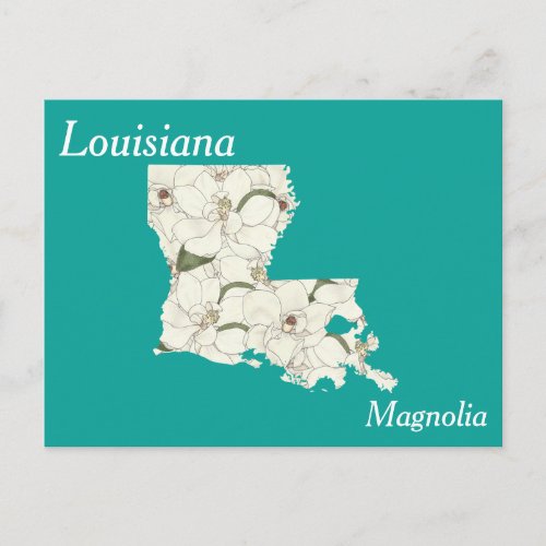 Louisiana State Flower Collage Map Postcard