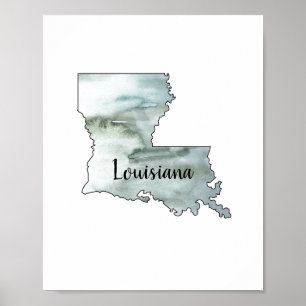 Louisiana State Illustration Painting Poster