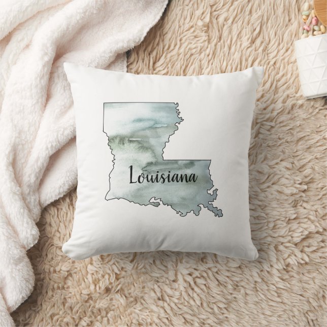 Louisiana State Illustration Painting Throw Pillow (Blanket)