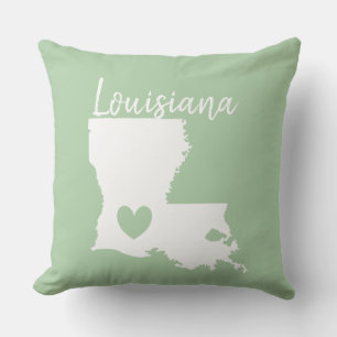 Louisiana state map love home  throw pillow