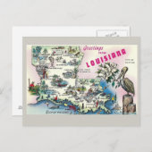 Louisiana State Map Postcard (Front/Back)