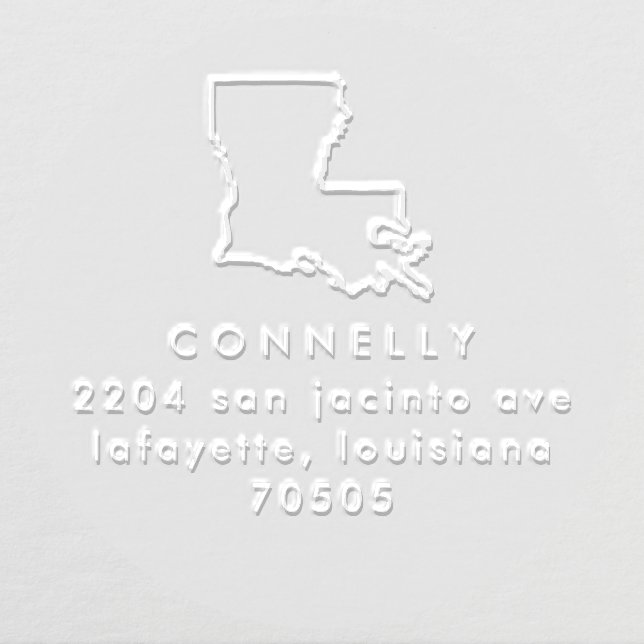 Louisiana State Personalized Custom Return Address Embosser (Design)