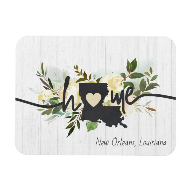 Louisiana State Personalized Your Home City Rustic Magnet (Horizontal)