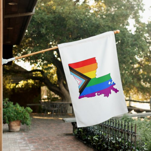 Louisiana State Pride LGBTQ Progress Pride House Flag