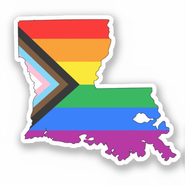 Louisiana State Pride LGBTQ Progress Pride Sticker (Front)
