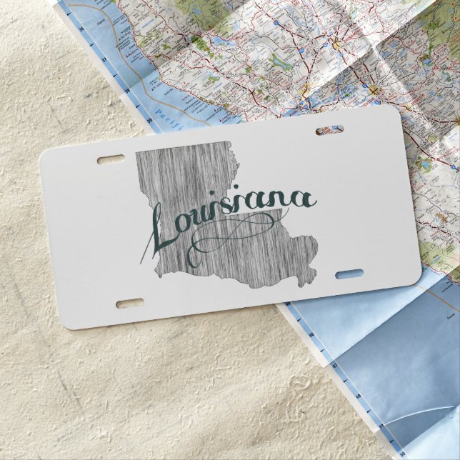 Louisiana State Typography License Plate (In Situ)