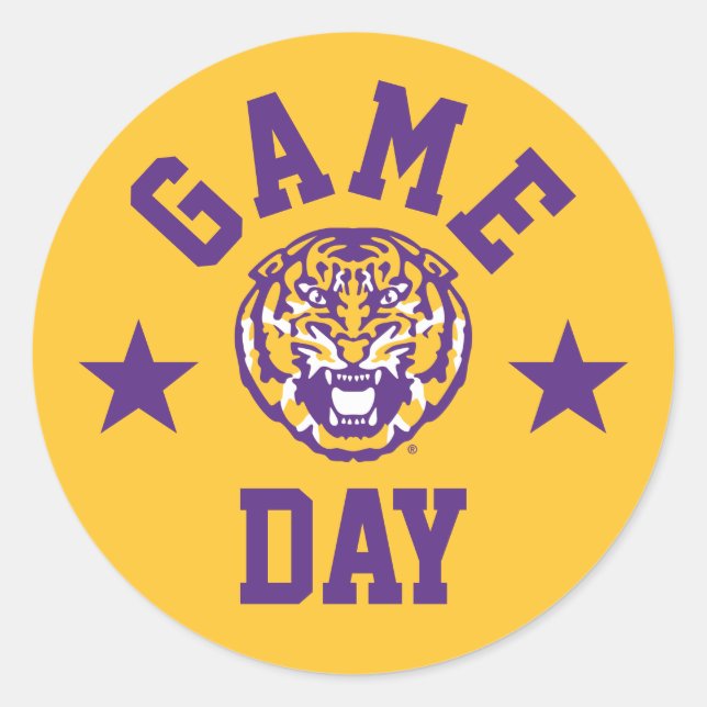 Louisiana State University Game Day Classic Round Sticker (Front)