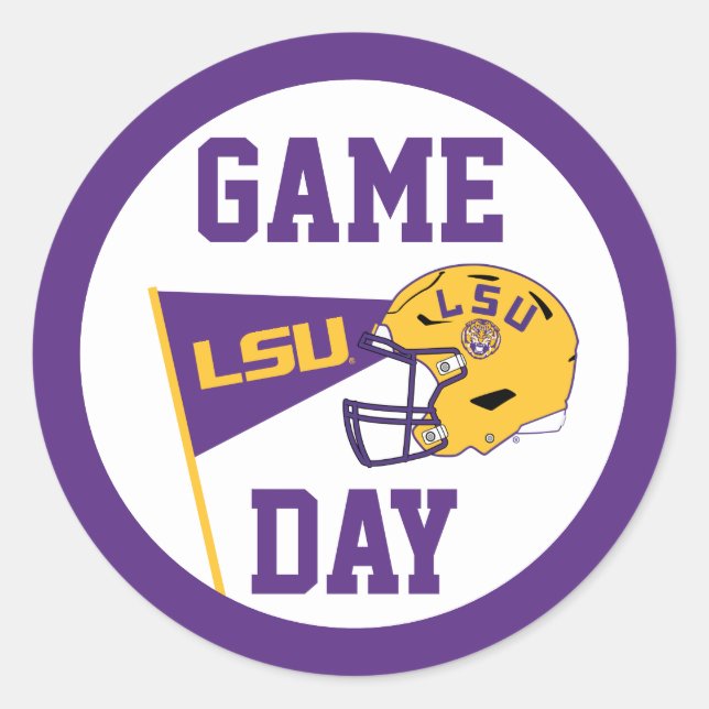 Louisiana State University Game Day Classic Round Sticker (Front)