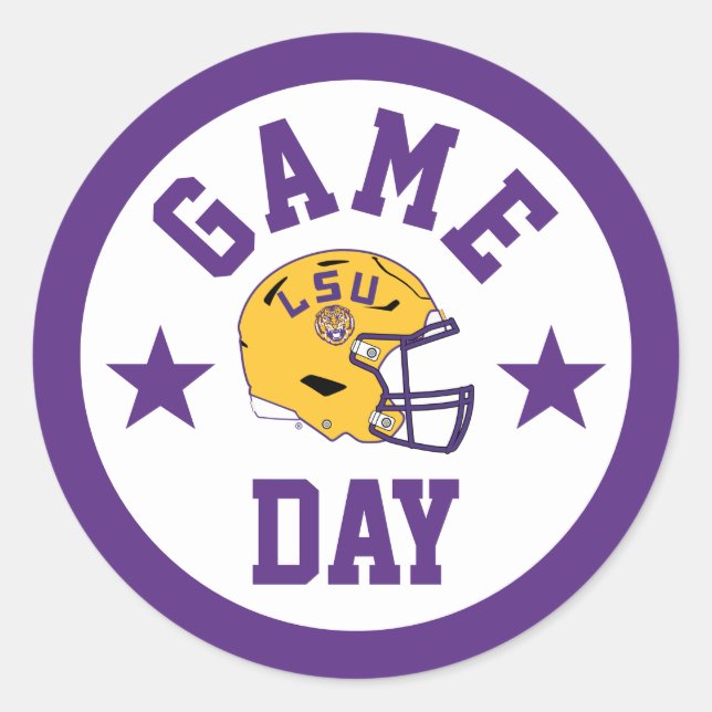 Louisiana State University Game Day Classic Round Sticker (Front)