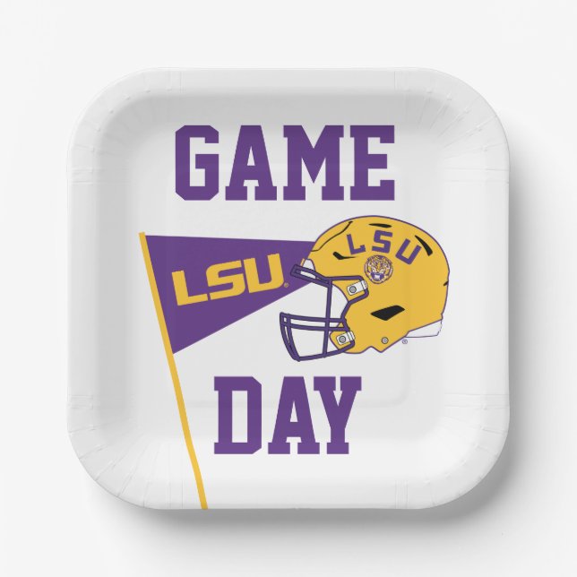 Louisiana State University Game Day Paper Plates (Front)