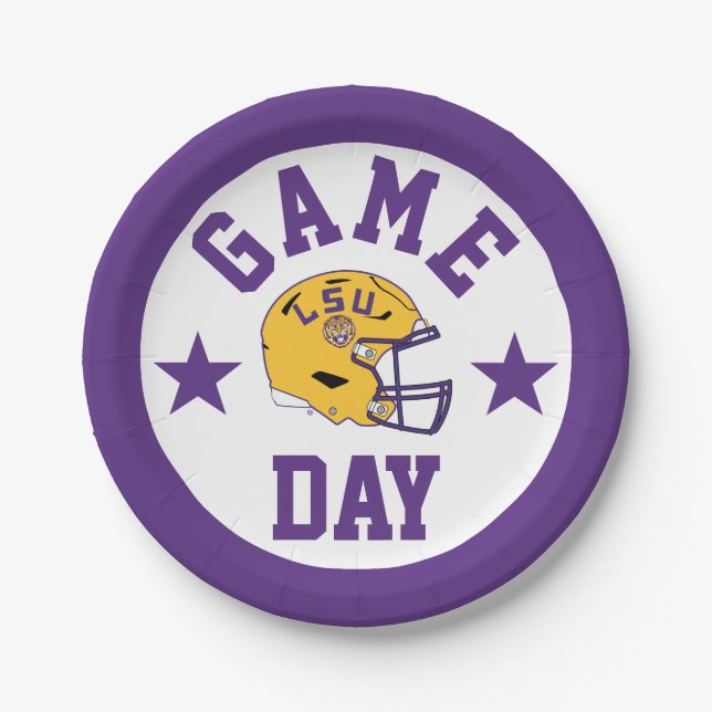 Louisiana State University Game Day Paper Plates (Front)