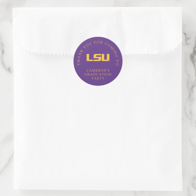Louisiana State University Graduation Classic Round Sticker (Bag)