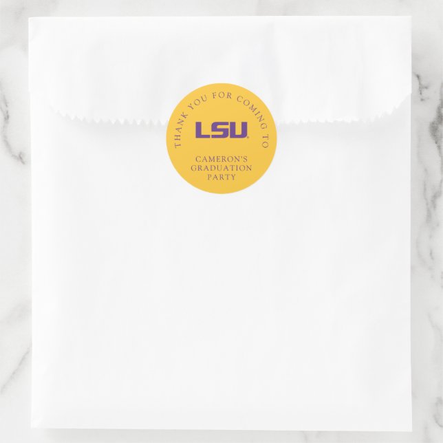 Louisiana State University Graduation Classic Round Sticker (Bag)