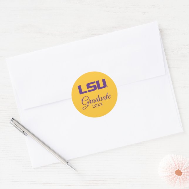 Louisiana State University Graduation Classic Round Sticker (Envelope)