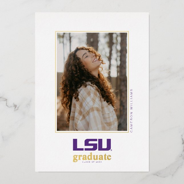 Louisiana State University Graduation Foil Invitation (Front)