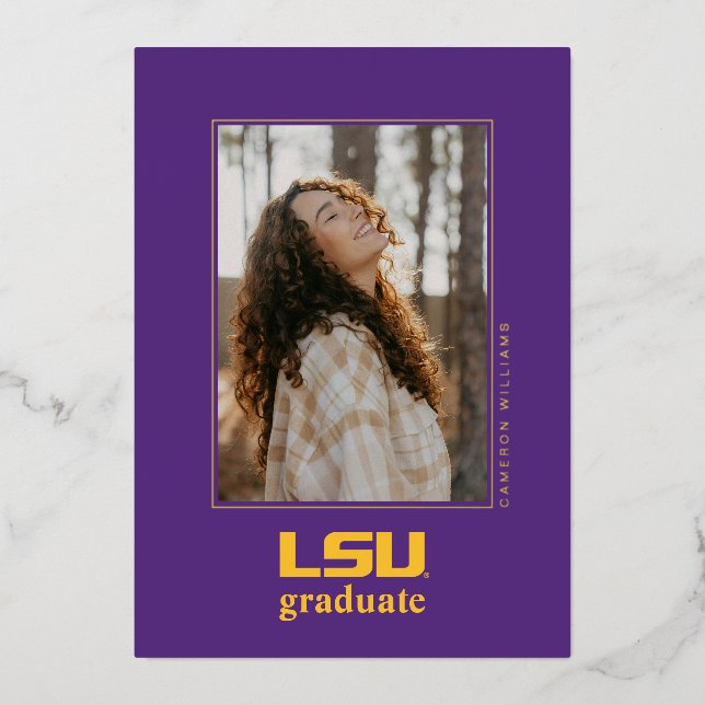 Louisiana State University Graduation Foil Invitation (Front)