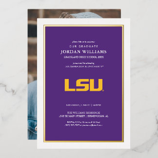 Louisiana State University Graduation Foil Invitation
