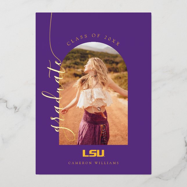 Louisiana State University Graduation Foil Invitation (Front)