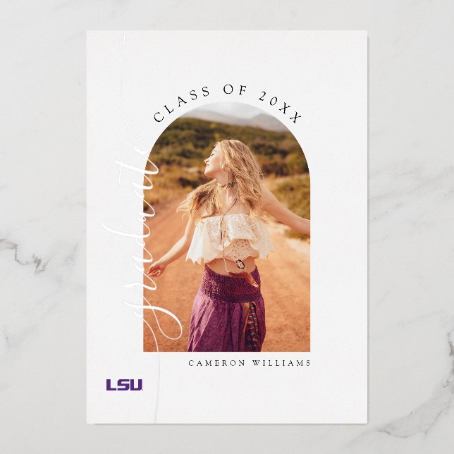 Louisiana State University Graduation Foil Invitation (Front)