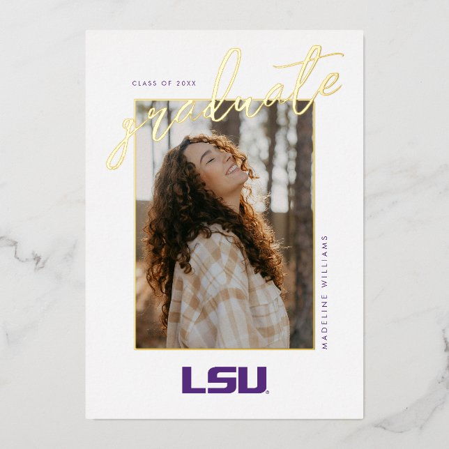 Louisiana State University Graduation Foil Invitation (Front)