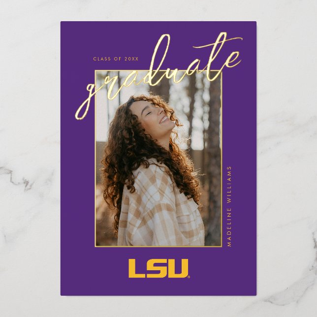Louisiana State University Graduation Foil Invitation (Front)